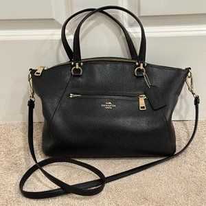 Leather Coach Crossbody (Black)